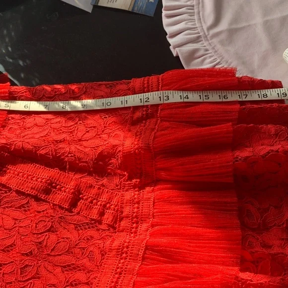 Adelyn Rae Red Lace Ruffle Mini Dress - Picture 8 of 8
